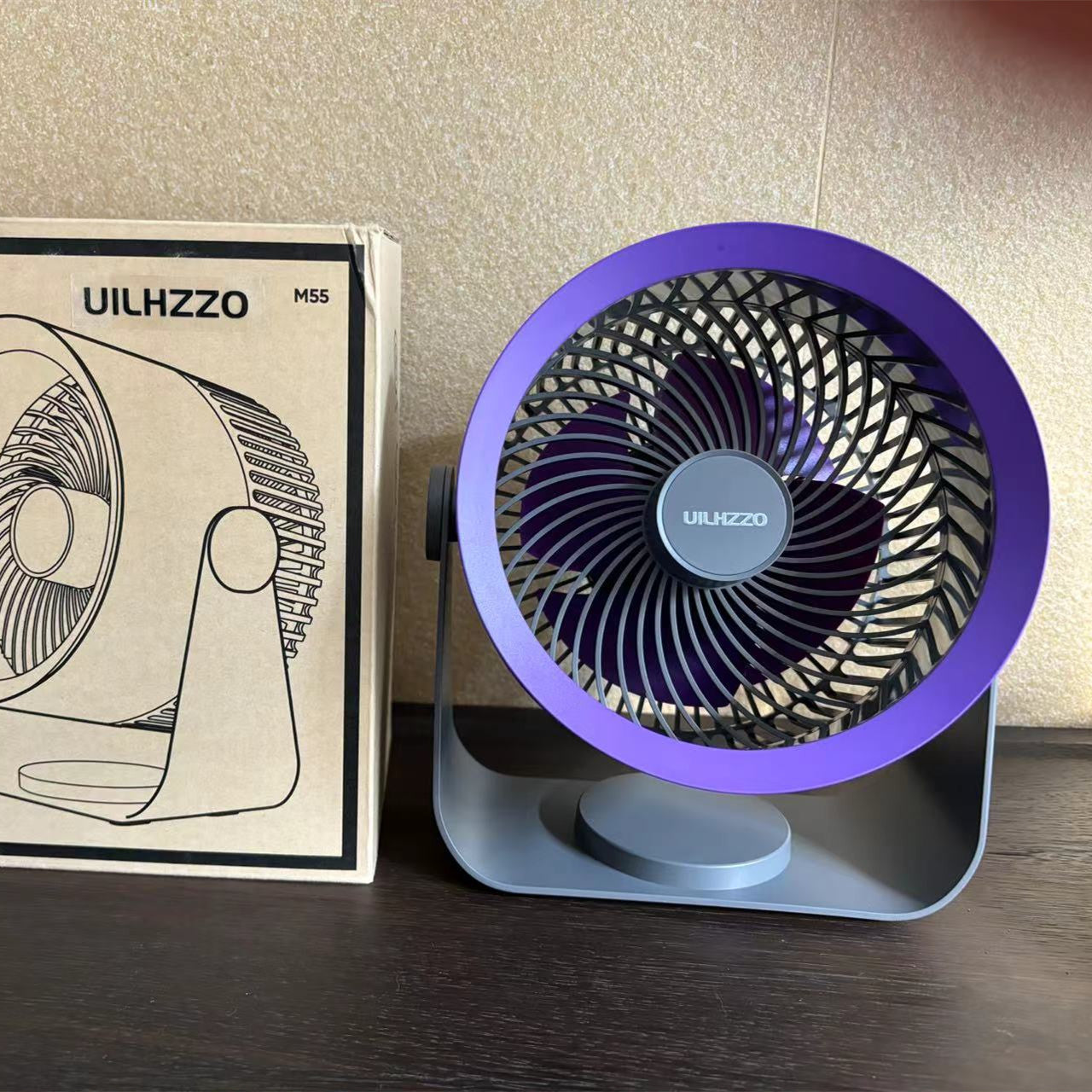 UILHZZO Air Circulator Fan, Desk Fan for Bedroom, Home and Office, With 90-Degree Tilt Head, 3 Speed Settings, Lightweight