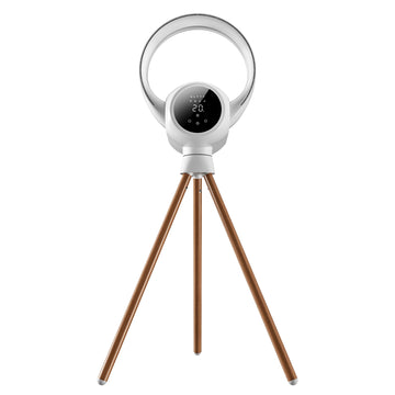 Bladeless Fan with Ambient Light, Quiet Tripod Standing Fan, Smart Home Compatible with TUYA/Siri/Alexa/Google Home, 90° Tilt, 9 Speed, Timer,Ideal for Living Room, Bedroom